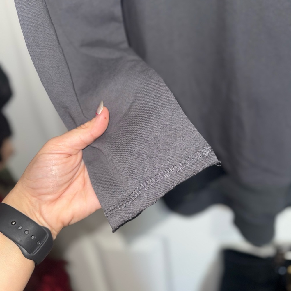 Dark Gray Long Sleeve Oversized Shirt - Picture 5 of 6